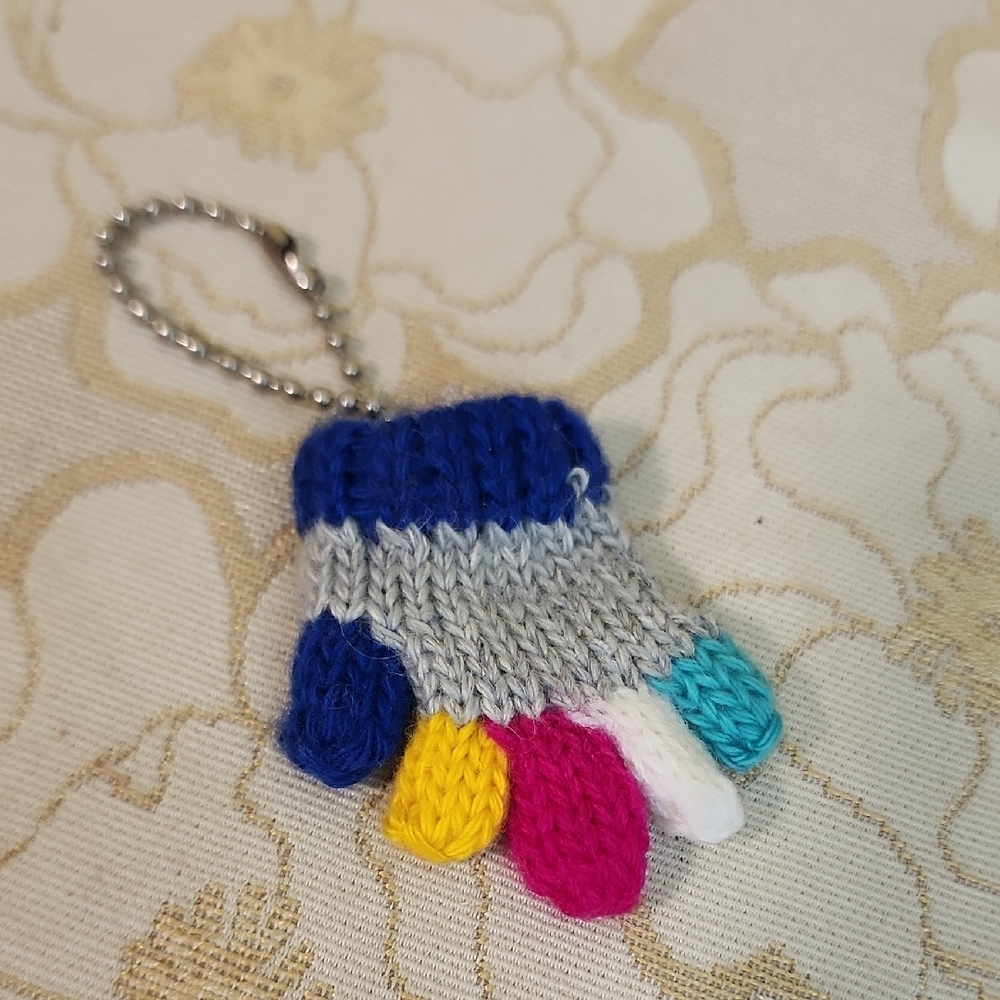 Colorful Knit Glove Keychain